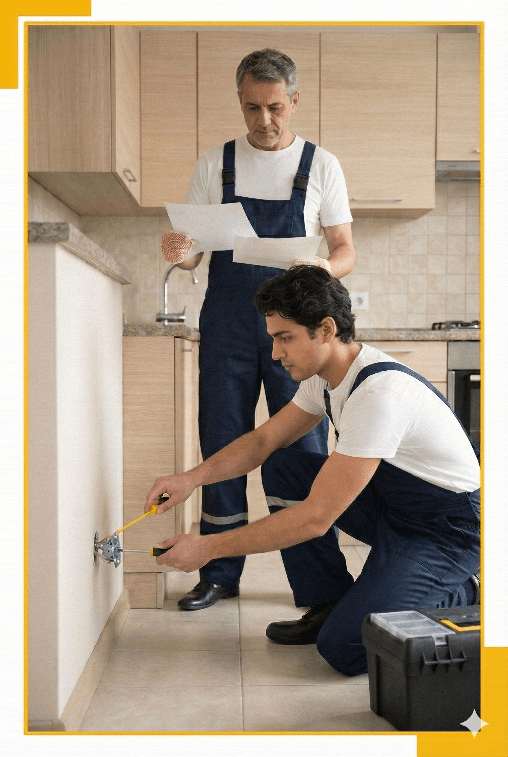 Service team at work